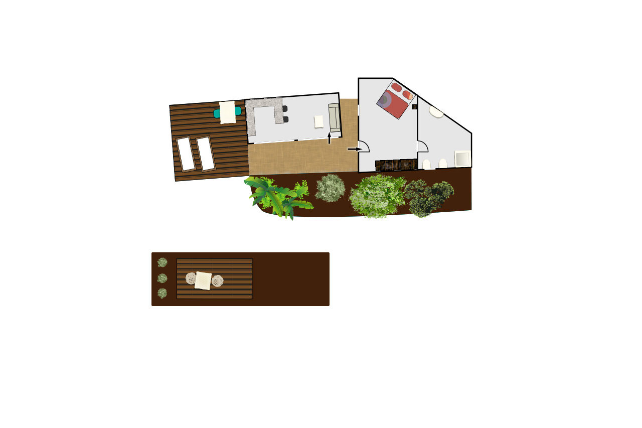 Grundriss von Casa Lodge, 1 Schlafzimmer, Finca Alcala