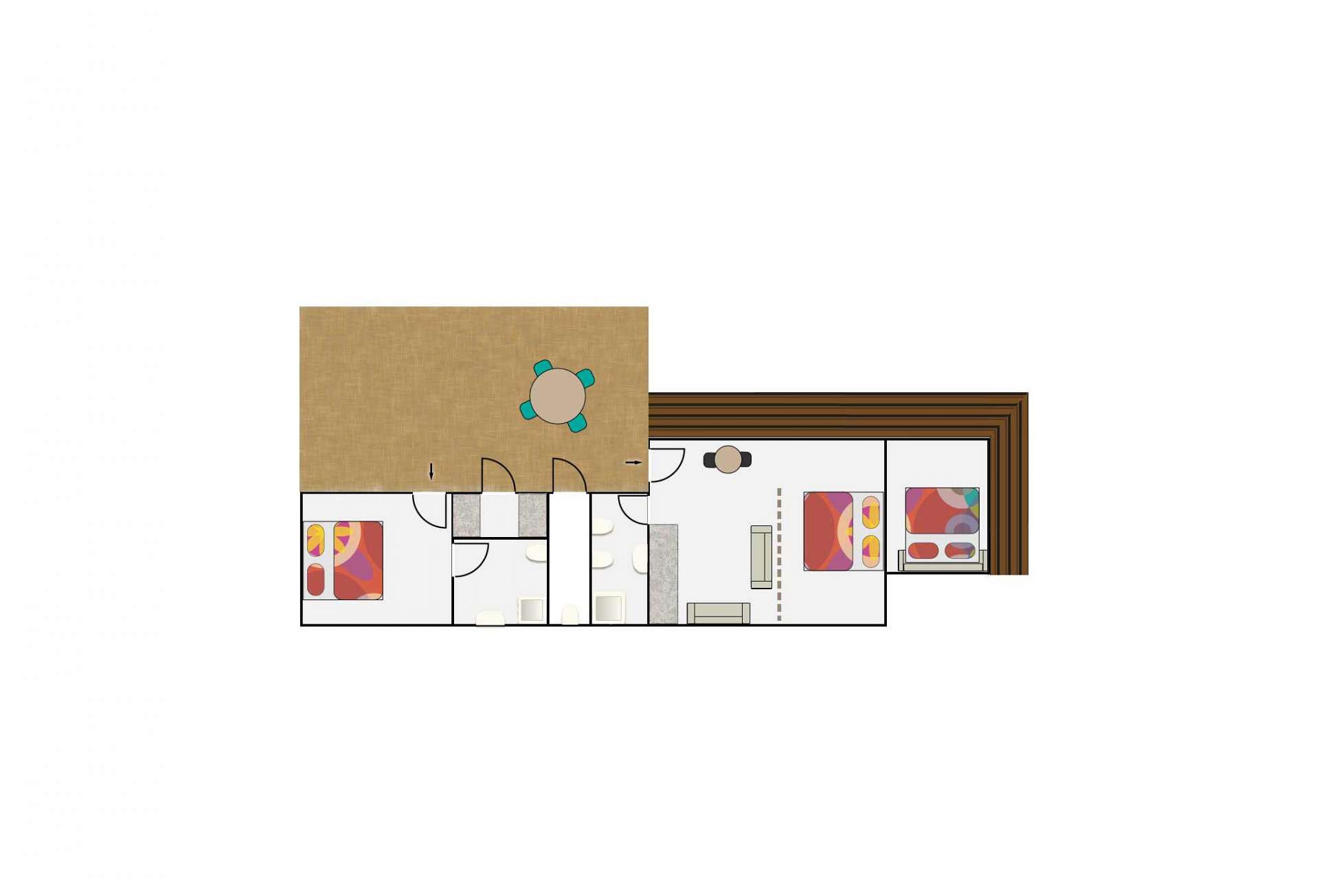 Grundriss von Casa UVI (additive), 1 Schlafzimmer, Finca Alcala