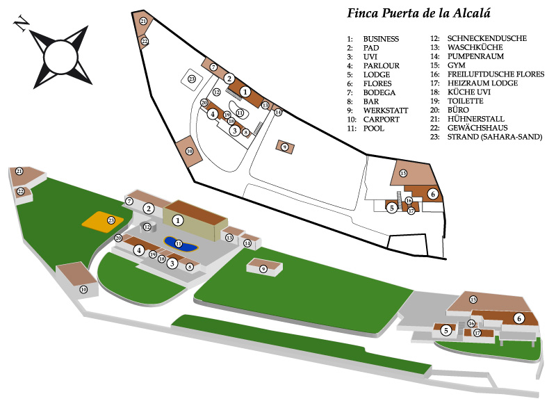 Lageplan Finca La Puerta de Alcalá, Teneriffa Süd-West