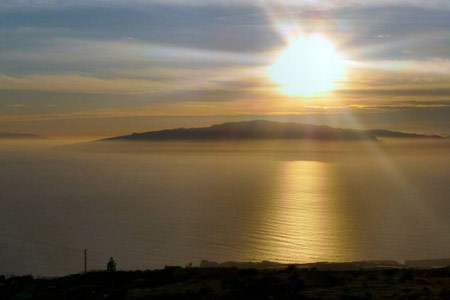 Teneriffa Finca San Juan, Sonnenuntergang über La Gomera
