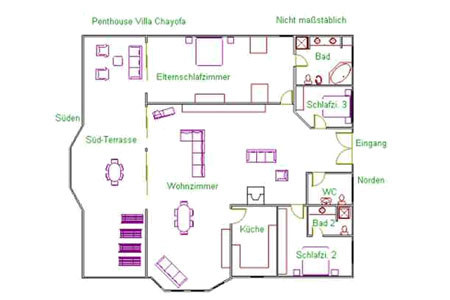 Teneriffa Chayofa Penthouse Grundriss