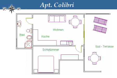 Teneriffa Finca Montimar Apartment Colibri Grundriss