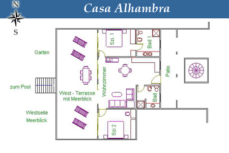 Teneriffa Finca San Juan Casa Alhambra Grundriss