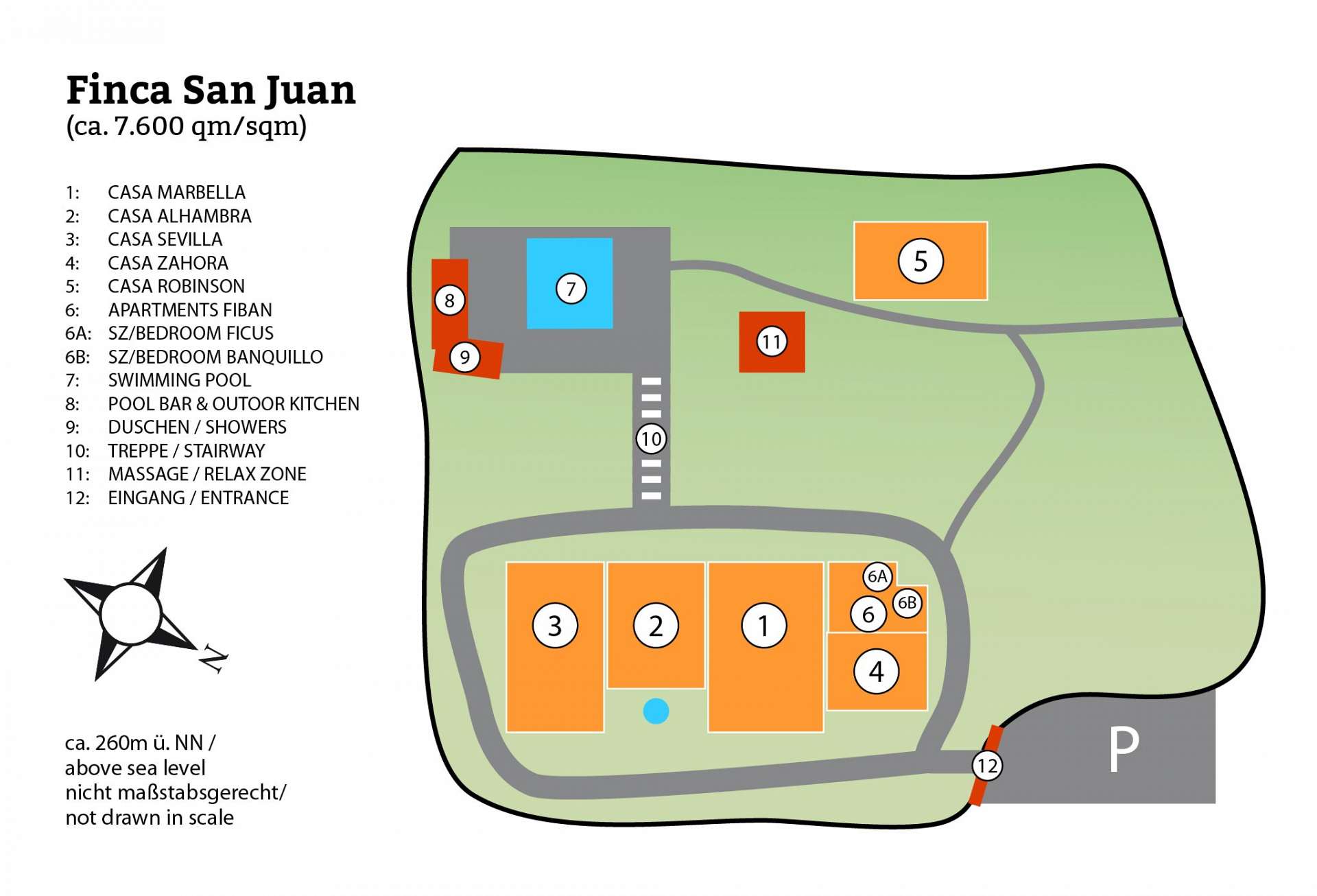 Teneriffa Finca San Juan Lageplan Grundriss