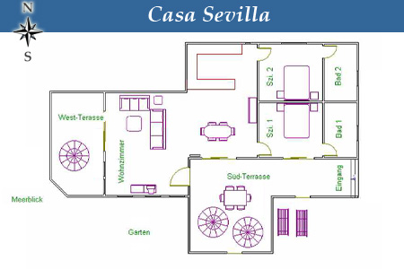 Teneriffa Finca San Juan Casa Sevilla Grundriss