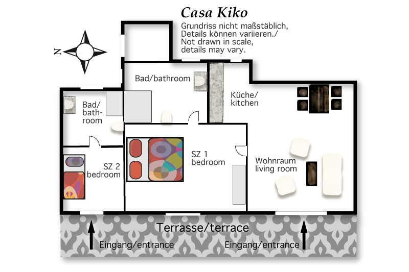 Grundriss Casa Kiko, Finca Montimar, Teneriffa