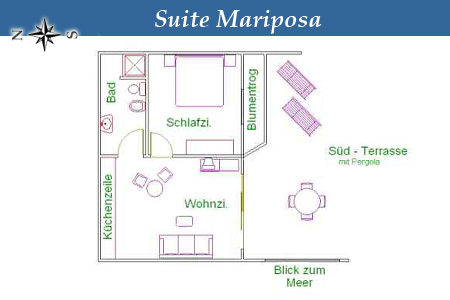 Teneriffa Finca Montimar Suite Mariposa Grundriss
