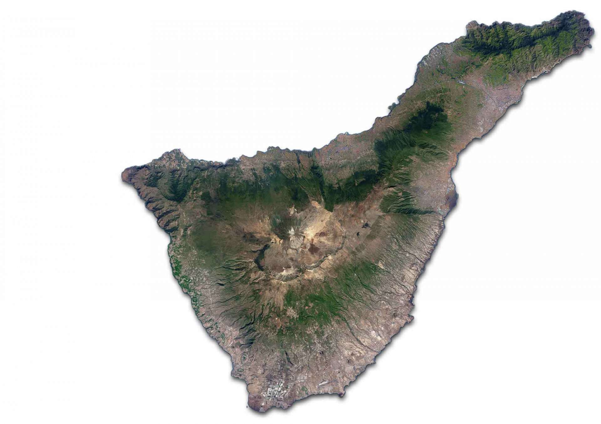 Satellitenbild-Karte von Teneriffa, ihrem Urlaubs-Ziel