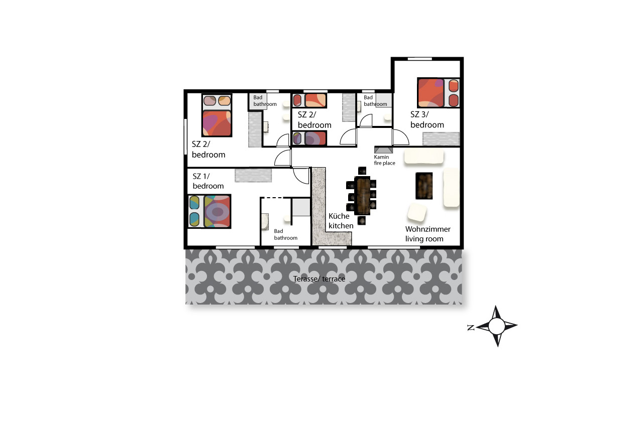 Layout of Casa Herrenhaus, 4 Schlafzimmer, Finca Montimar