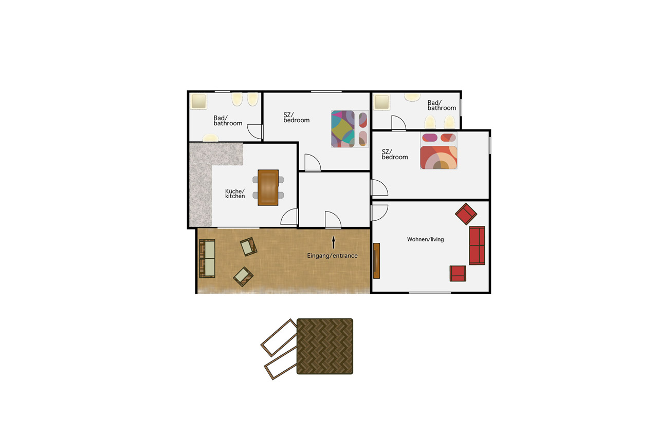 Layout of Casa Julia, 2 Schlafzimmer, Finca Montimar