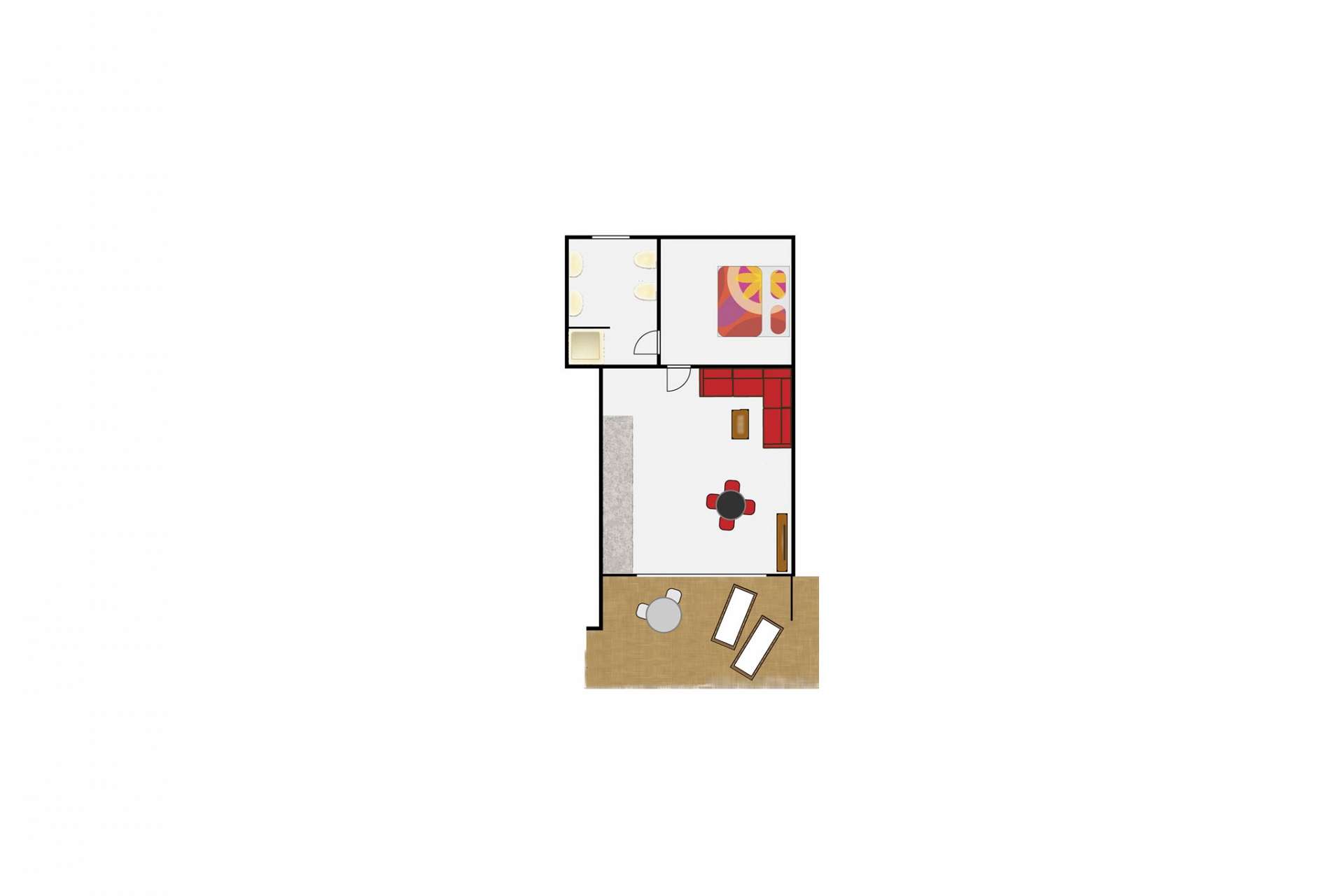 Layout of Suite Paloma, 1 Schlafzimmer, Finca Montimar