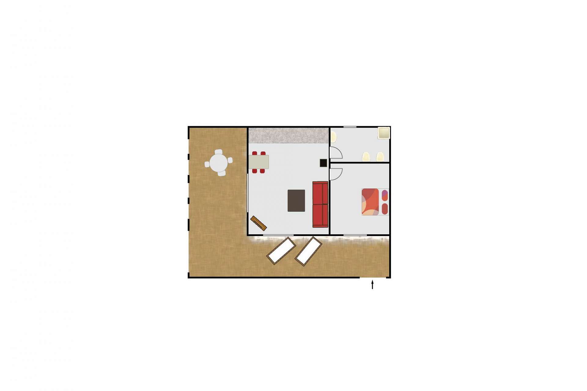 Layout of Casa Romeo,1 Schlafzimmer, Finca Montimar