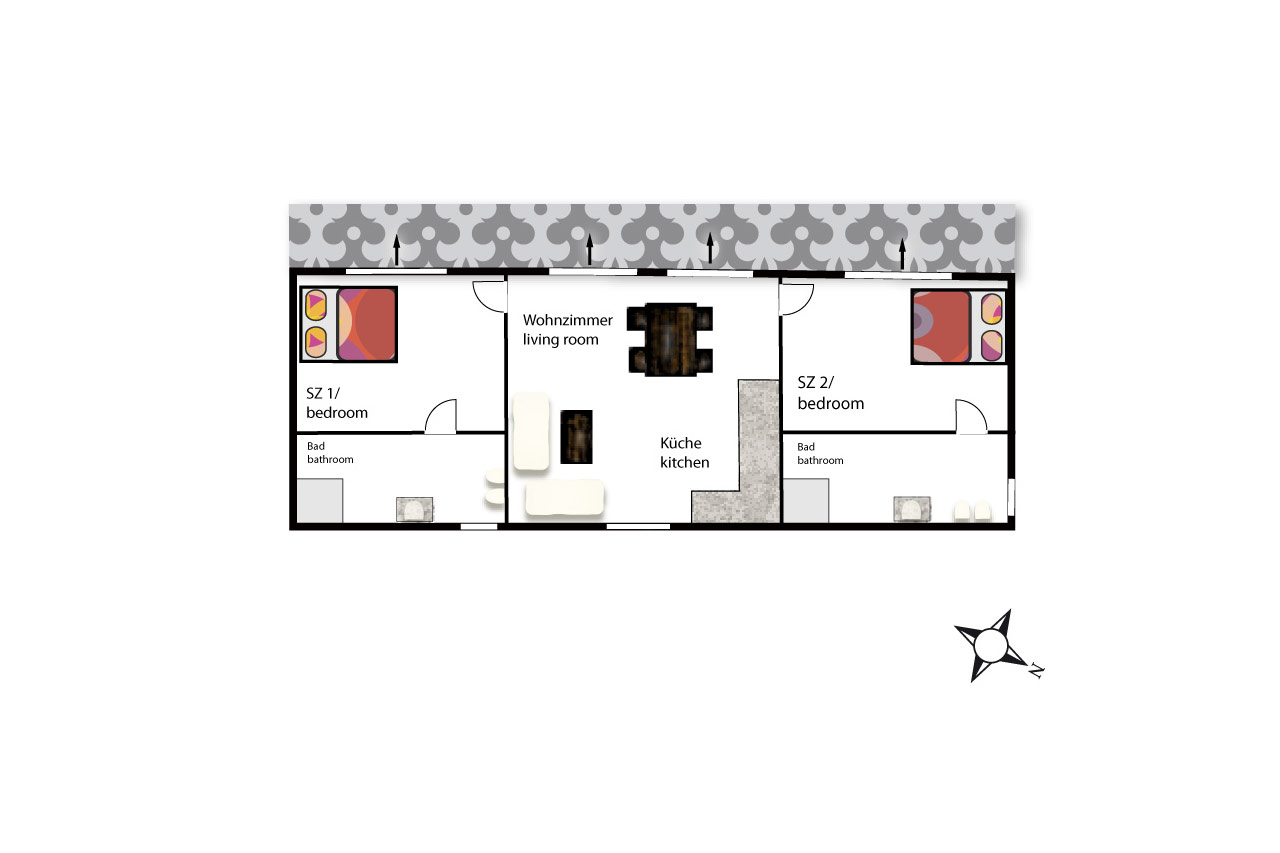 Layout of Casa Robinson, 2 Schlafzimmer, Finca SanJuan/Batista