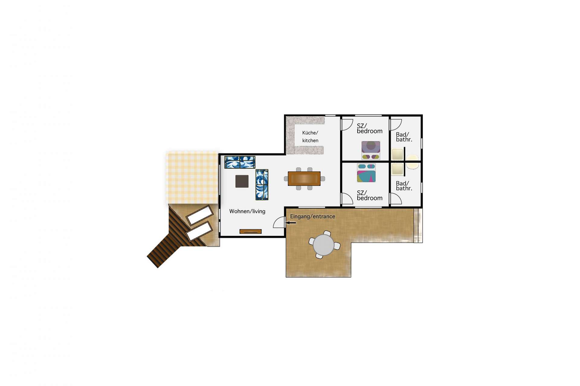 Layout of Casa Sevilla, 2 Schlafzimmer, Finca SanJuan/Batista