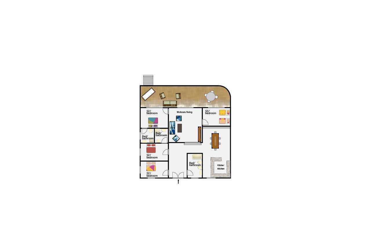 Layout of Casa Marbella, 4 Schlafzimmer, Finca SanJuan/Batista