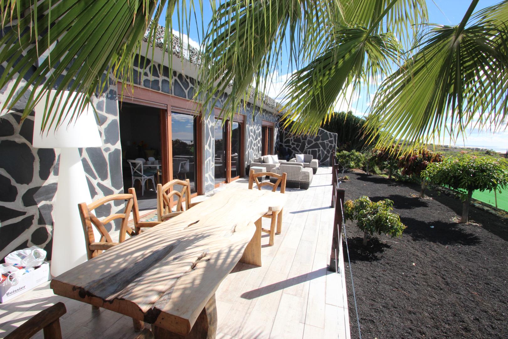 Casa Robinson auf Finca San Juan Sonnen-Terasse mit Meerblick